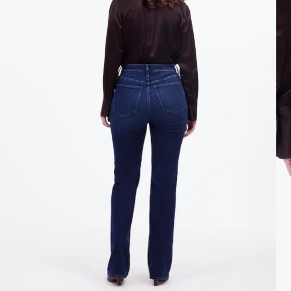 Madewell Curvy Kick Out Full Length Jeans Dark Wash Kingston Wide Bootcut Leg - Picture 4 of 10